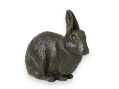 Urna para coelho em bronze antigo