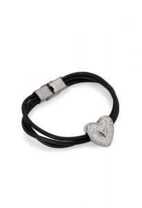 Pulseira em couro com suporte para cinzas