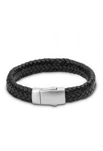 Bracelete de couro trançado com suporte para cinzas