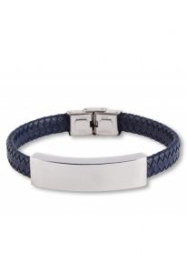 Bracelete de couro trançado com suporte para cinzas
