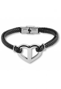 Bracelete de couro trançado com suporte para cinzas