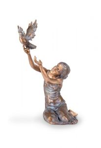 Escultura funerária de mulher em luto com pomba – edição limitada, 3D, independente, com encaixe na parte inferior