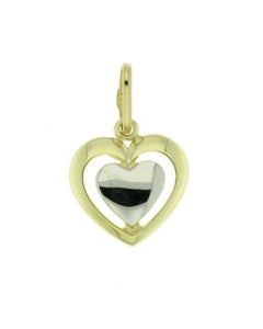 Pingente memorial em forma de cruz em ouro bicolor 14k