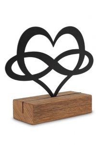 Escultura comemorativa com urna para cinzas "Coração com símbolo do infinito"