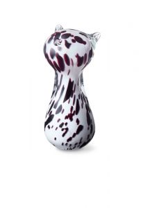 Urna para gatos em vidro de cristal preto e branco