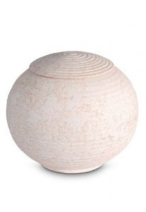 Mini urna para cinzas de porcelana 'Sfera' - Relevo coral rosa