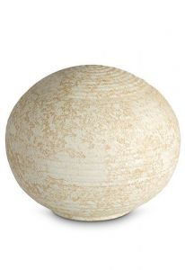 Mini urna para cinzas de porcelana 'Sfera' - Relevo de areia do Saara