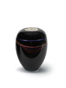 Mini urna funerária de fibra de vidro com suporte de vela