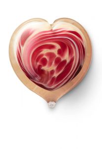 Mini urna cinzas em forma de coração de cristal rose-beige mixed