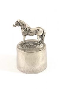 Urna para cinzas de cavalo de estanho
