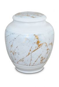 Urna funerária de porcelana 'Classica' | Mármore de Carrara com veios dourados
