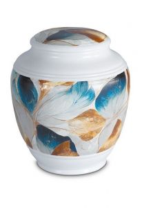 Urna funerária de porcelana 'Classica' | Multicolor com estrutura natural