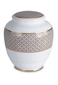 Urna funerária de porcelana 'Classica' | Trevos de quatro folhas com bordas duplas douradas
