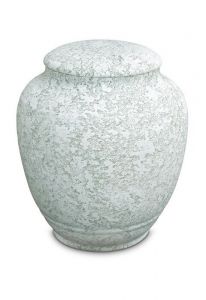 Urna funerária de porcelana 'Classica' - Relevo de água marinha
