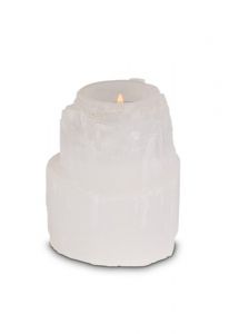 Mini urna de selenita com porta velas