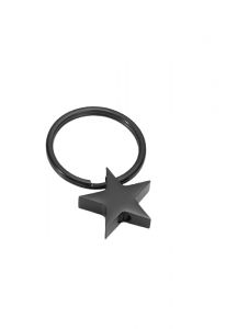 Chaveiro com pingente para cinzas 'Estrela' preto