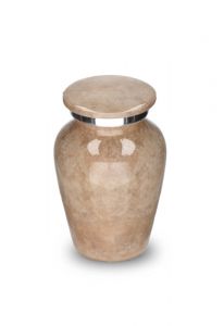 Pequena urna funerária 'Elegance' com efeito pedra natural bege