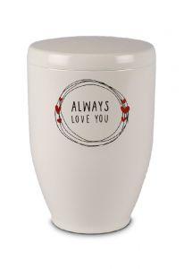 Urna cinzas em metal 'Love you always'