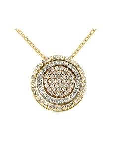 Colar 14k ouro amarelo, branco e rosé com pedras de zircônia
