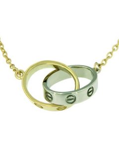 Colar símbolo 14k ouro bicolor