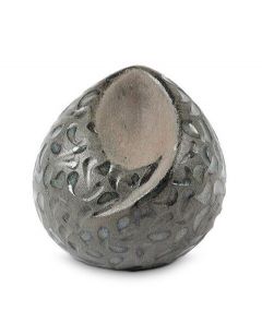 Mini urna para cinzas artesanal em forma de lágrima de cerâmica ‘Ohm’ – verde-azulada