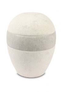Urna funerária em porcelana 'Planeta' creme-tortora
