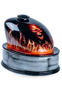 Urna cinzas tanque de gasolina para motociclistas 'Flames and Skull'