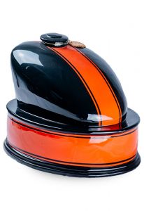 Urna cinzas tanque de gasolina para motociclistas 'Black and Orange'
