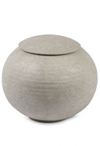 Urna funerária em porcelana 'Sfera' beige escuro