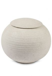 Urna funerária em porcelana 'Sfera' bege