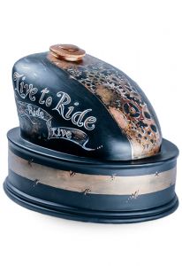 Urna cinzas tanque de gasolina para motociclistas 'Live to Ride'