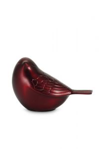 Mini urna cinzas pássaro vermelho