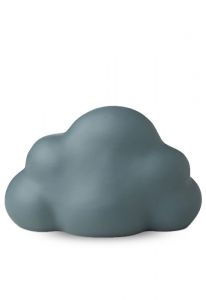 Pequena urna para cinzas de cremação nuvem azul