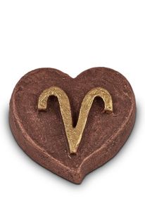 Mini urna em formato de coração com signo do zodíaco, escolha entre 12 signos