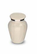 Pequena urna para cinzas 'Elegance' branco com efeito perolado