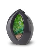 Urna em cerâmica ‘Forever Framed’ cinzento-escuro, personalizável com imagem