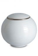 Urna para cinzas de porcelana 'Sfera' - Borda platinada