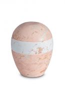 Mini urna para cinzas de porcelana 'Planet' - Padrão de mármore rosa