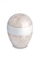 Mini urna para cinzas de porcelana 'Planet' - Pure Gold Stardust