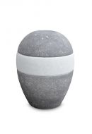 Mini urna para cinzas de porcelana 'Planet' - Pedra azul belga e Gelo