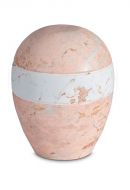 Urna para cinzas de porcelana 'Planet' - Padrão de mármore rosa