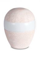Urna para cinzas de porcelana 'Planet' - Relevo coral rosa