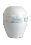 Urna para cinzas de porcelana 'Planet' - Faixa com linhas florais