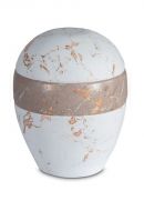 Urna para cinzas de porcelana 'Planet' - Padrão de mármore branco e marrom