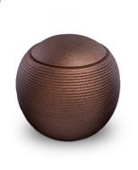 Pequena urna funerária esférica 'Memento' bronze acetinado