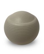 Pequena urna funerária esférica 'Memento' creme acetinado