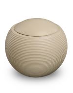 Urna funerária esférica 'Memento' creme acetinado