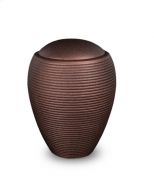 Pequena urna funerária de cerâmica 'Memento' bronze acetinado