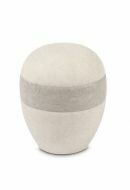 Mini urna funerária em porcelana 'Planeta' creme-tortora