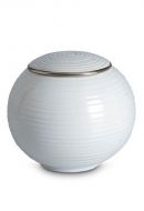 Mini urna para cinzas de porcelana 'Sfera' - Borda platinada